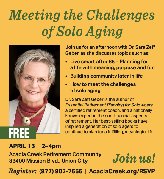 Dr. Sara Zeff Geber - Solo Aging Presentation at Acacia Creek